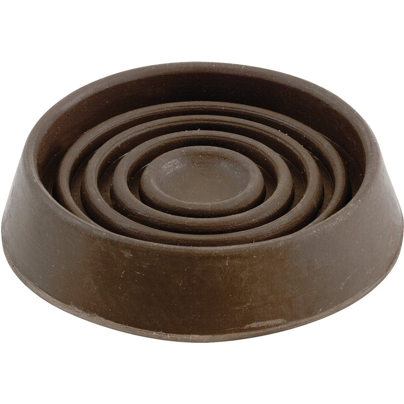 Shepherd Hardware 9077 Caster Cup, Round, 1-3/4 in Dimensions, Rubber, Brown, 4/PK (Pack of 6)