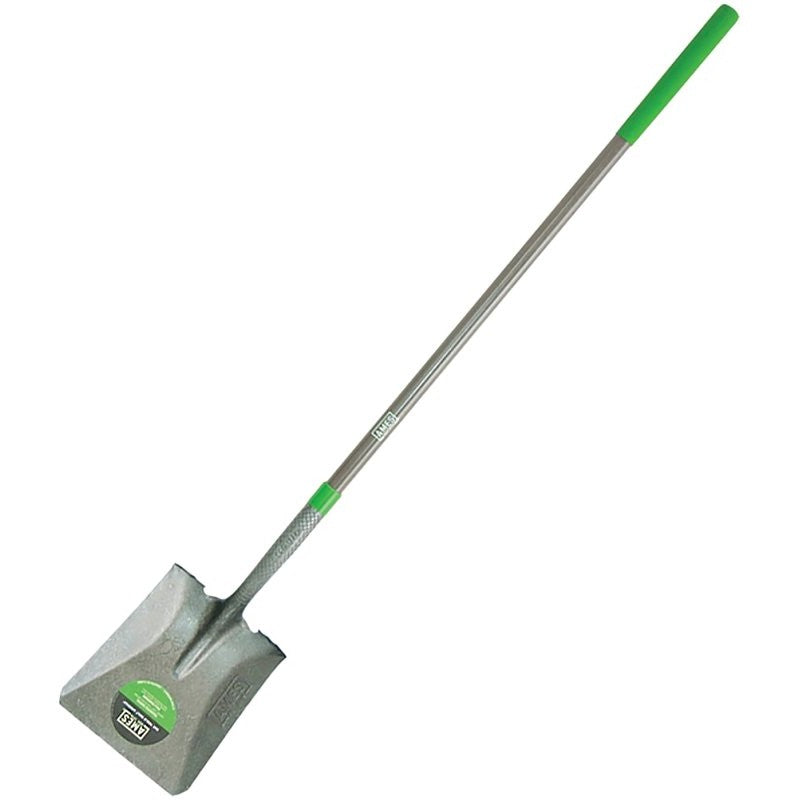 Ames 25337100 Shovel, 9-3/4 in W Blade, Steel Blade, Fiberglass Handle, Cushion Grip Handle, 56-1/4 in L Handle