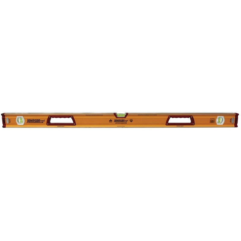 Johnson 1717-4800 Box Level, 48 in L, 3-Vial, Non-Magnetic, Yellow, Aluminum (Pack of 2)
