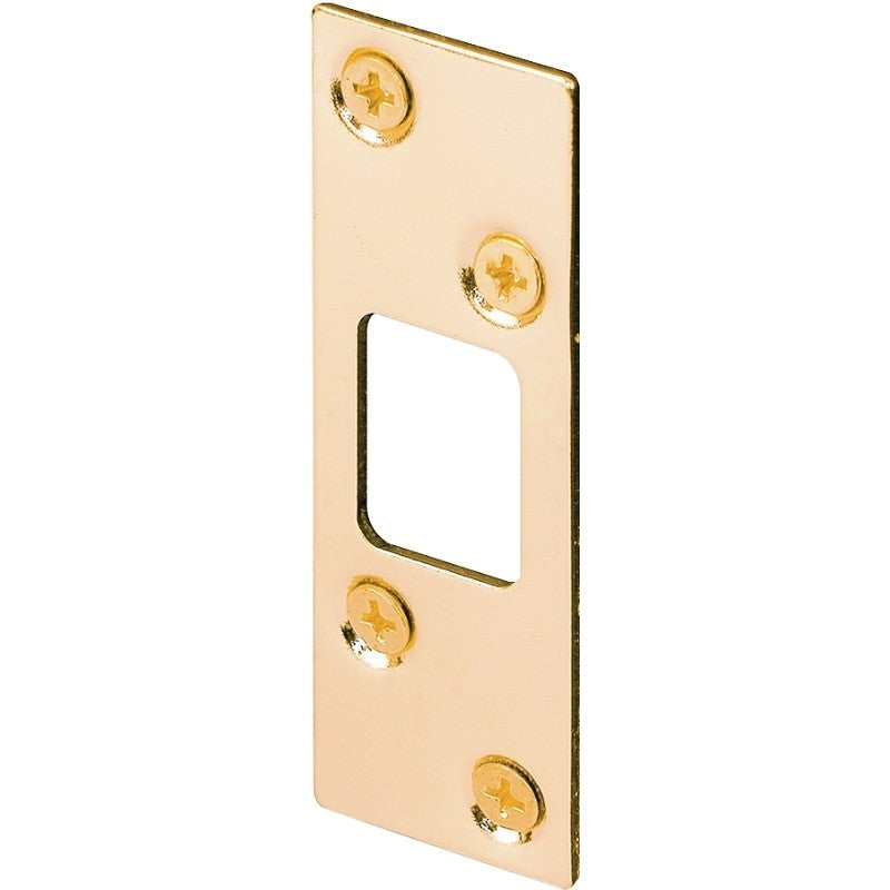 Defender Security E2235 Deadbolt Strike, 3-5/8 in L, 1-1/4 in W, Steel, Brass
