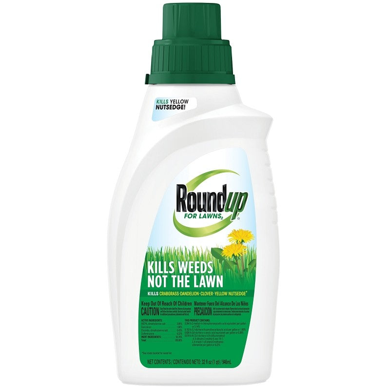 Roundup 5008710 Weed Killer, Liquid, Brown, Spray Application, 32 oz Bottle, Amine