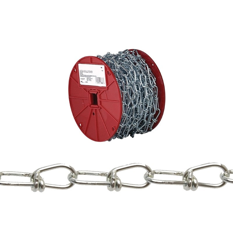 Campbell PD0722087 Loop Chain, #2/0, 50 ft L, 255 lb Working Load, Low Carbon Steel, Yellow Poly-Coated