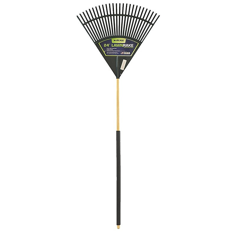 Rugg PP24C Garden Rake, 24 in W Head, Polyurethane Head, 48 in L Handle