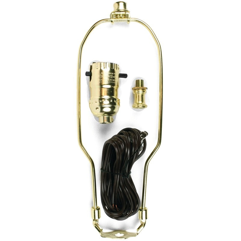 Jandorf 60132 Lamp Kit, Brass, Polished Harp