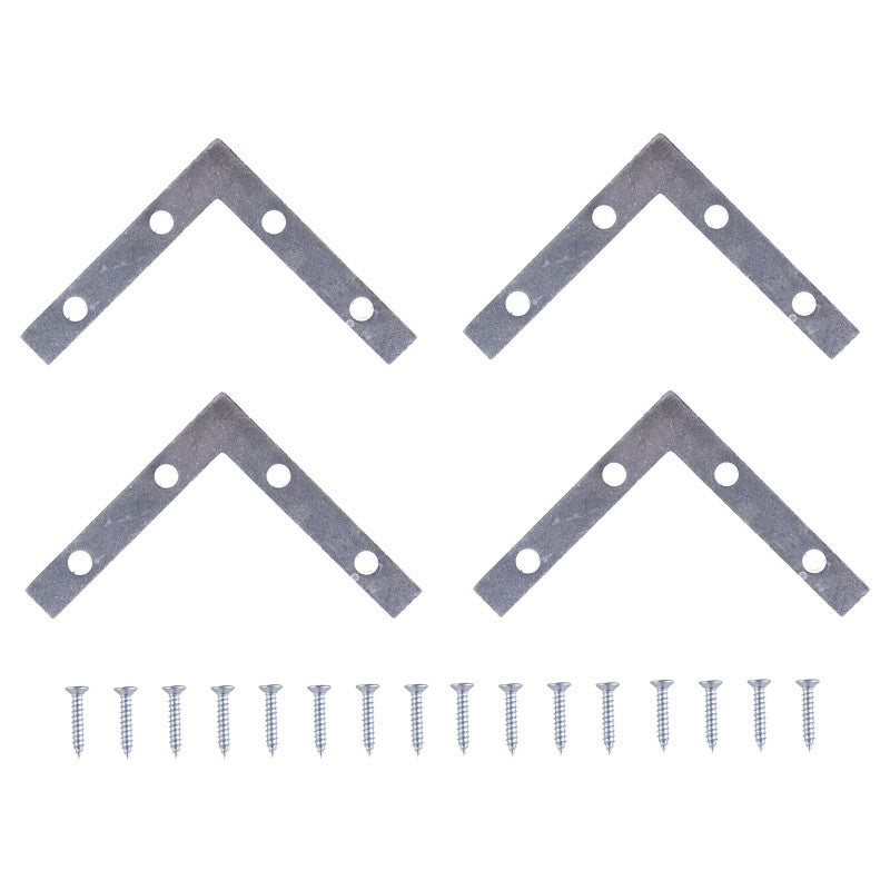 ProSource FC-Z04-C4PS Corner Brace, 4 in L, 4 in W, 5/8 in H, Steel, Zinc-Plated, 1.8 mm Thick Material