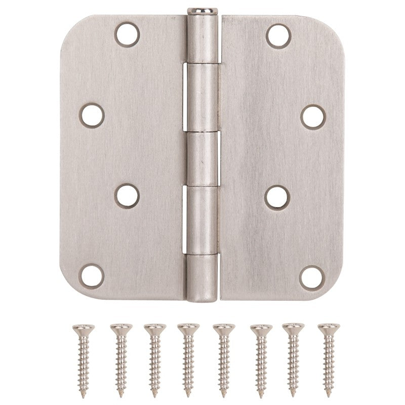 ProSource 20348SNX Door Hinge, Steel, Satin Nickel, Loose Pin, 180 deg Range of Motion, Screw Mounting