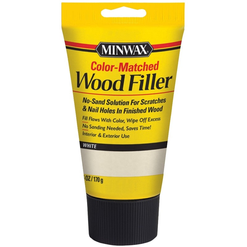 Minwax 448540000 Wood Filler, Solid, White, 6 oz Tube