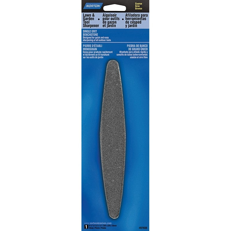 Norton 87938 Sharpening Stone, 9-1/2 in L, 1-3/8 in W, 1/2 in Thick, Coarse/Medium, Silicone Carbide Abrasive