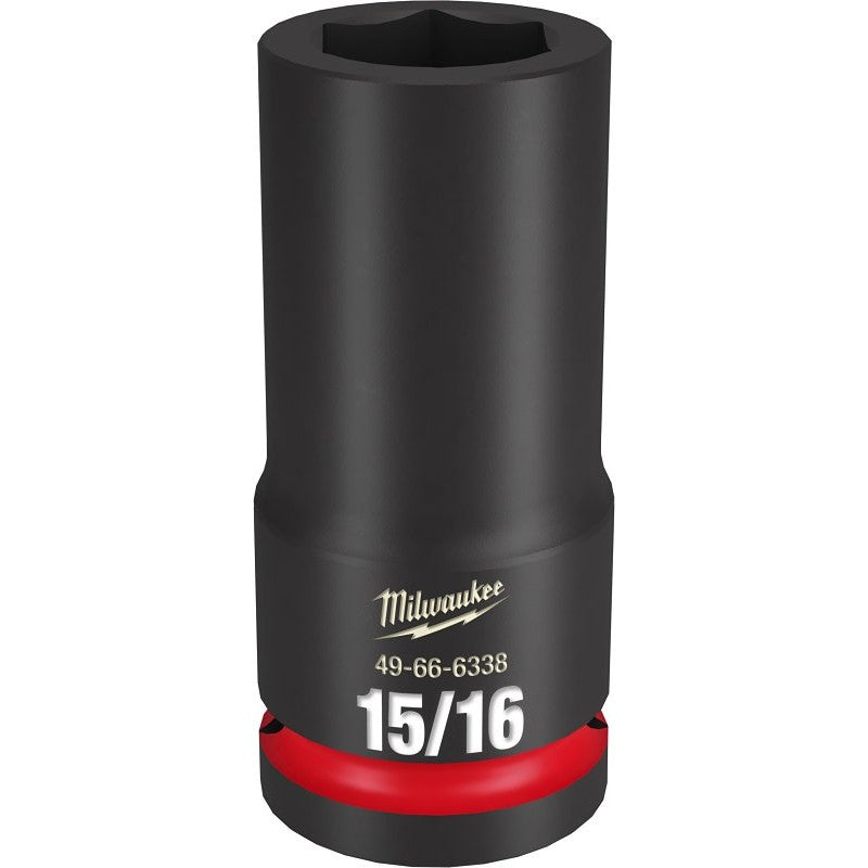 Milwaukee SHOCKWAVE Impact Duty Series 49-66-6338 Deep Impact Socket, 15/16 in Socket, 3/4 in Drive, Square Drive