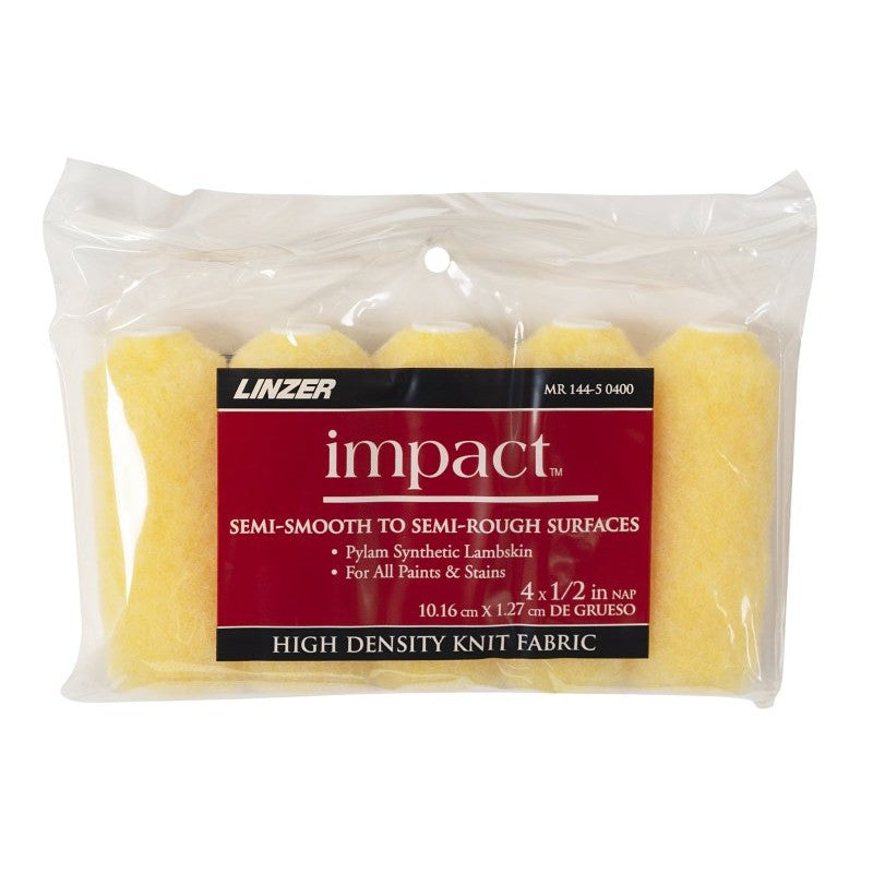 Linzer MR 144-5 0400 Roller Cover, 1/2 in Thick Nap, 4 in L, Synthetic Lambskin Cover, White