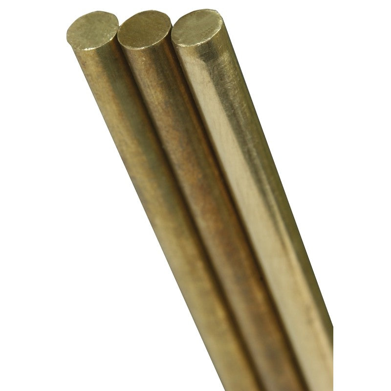 K & S 1167 Decorative Metal Rod, 3/8 in Dia, 36 in L, 260 Brass, 260 Grade (Pack of 3)