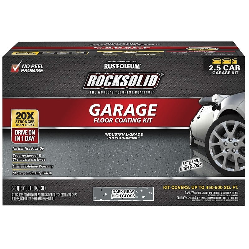 Rust-Oleum 317284 Floor Coating Kit, Extreme High-Gloss, Dark Gray