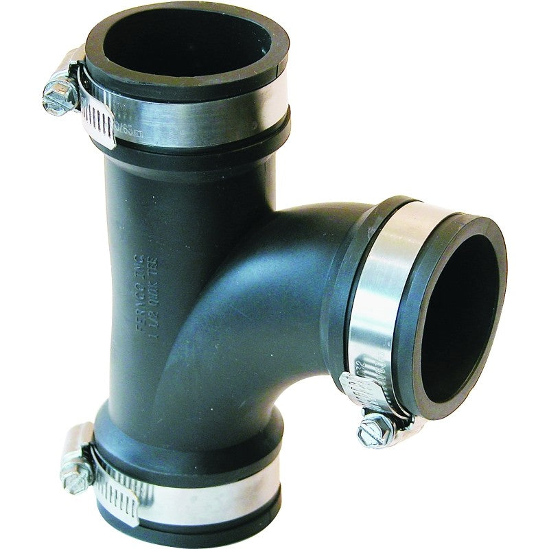 Fernco PQT-150 Qwik Tee, 1-1/2 in, PVC Body, 4.3 psi Pressure