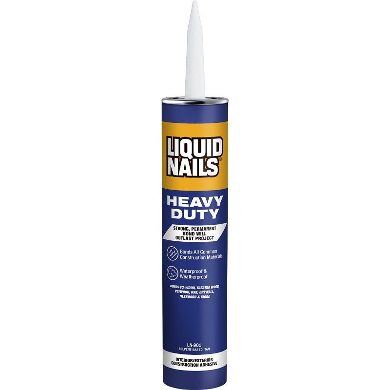 Liquid Nails LN-901 Heavy-Duty Construction Adhesive, Tan, 10 oz (Pack of 24)