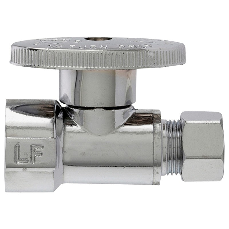 Plumb Pak PP20053LF Shut-Off Valve, Straight Valve, 1/2 x 3/8 in Connection, FIP x Compression