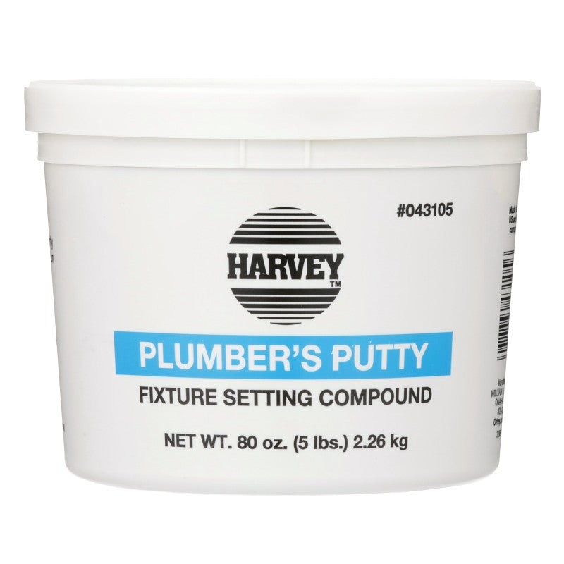 Harvey 43105 Plumbers Putty, Solid, Off-White, 5 lb Cup