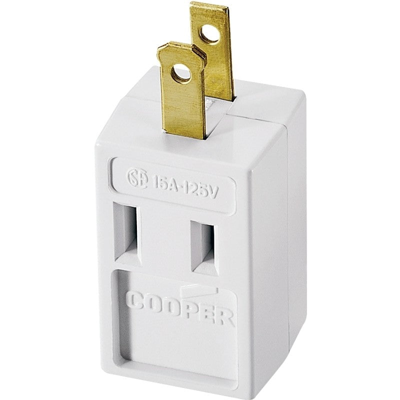 Eaton Wiring Devices 4400W-BOX Outlet Adapter, 2-Pole, 15 A, 125 V, 3-Outlet, NEMA: NEMA 1-15R (Pack of 10)