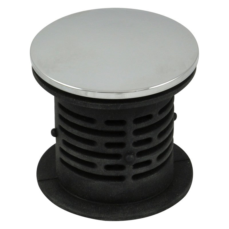 Danco 10772 Bathtub Hair Catcher and Stopper, Silicone, Chrome, For: Standard 1-1/2 in Bathtub Drains