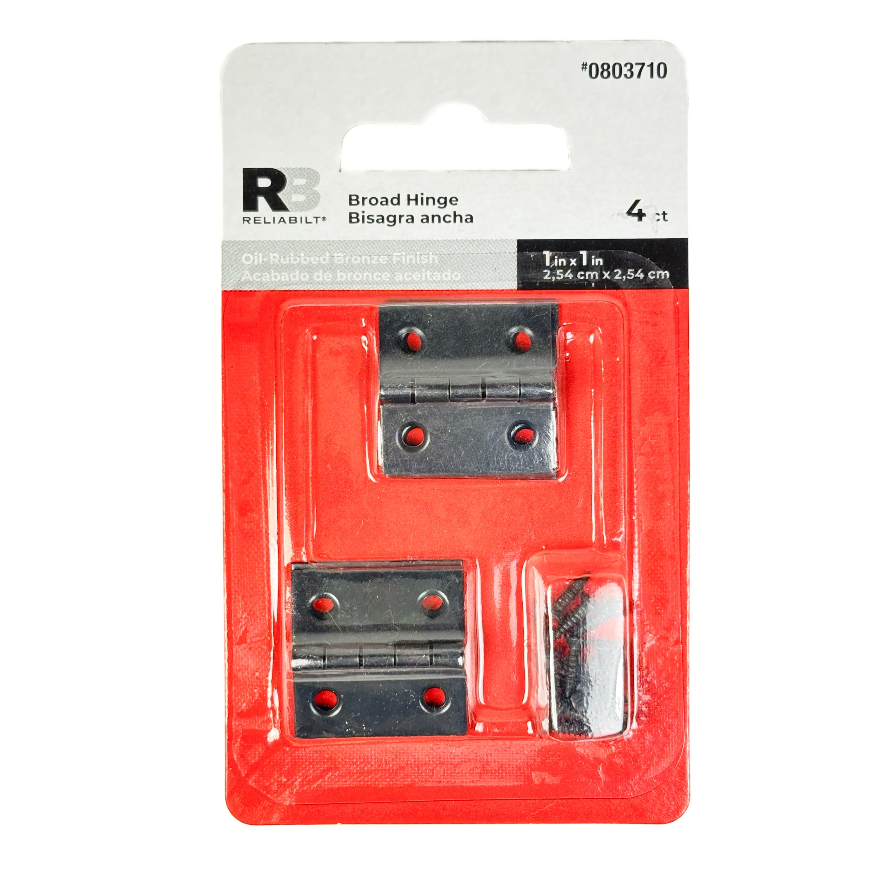 Non-Removable Pin Narrow Hinges 1 by 1 Inch Oil Rubbed Bronze 4 Pack (POS)