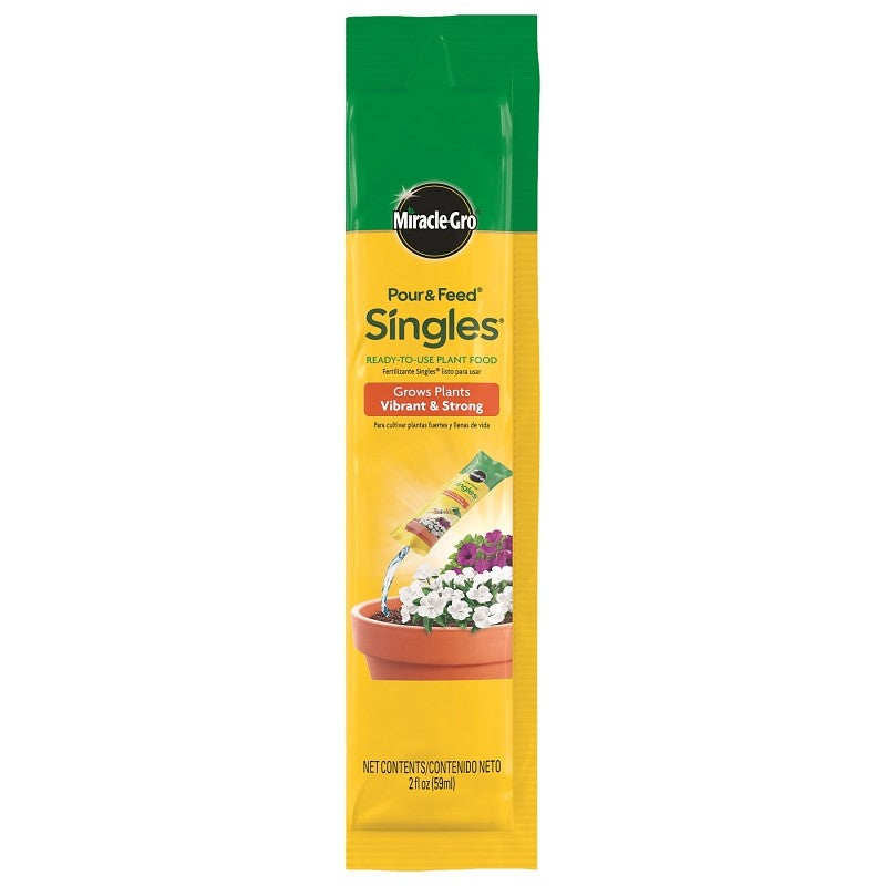 Miracle-Gro Pour & Feed 3100010 Plant Food, 2 oz Pack, Liquid, 0.02-0.02-0.02 N-P-K Ratio (Pack of 24)