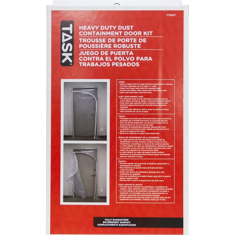 Task T74517 Dust Containment Door Kit, Heavy-Duty, Poly, Clear