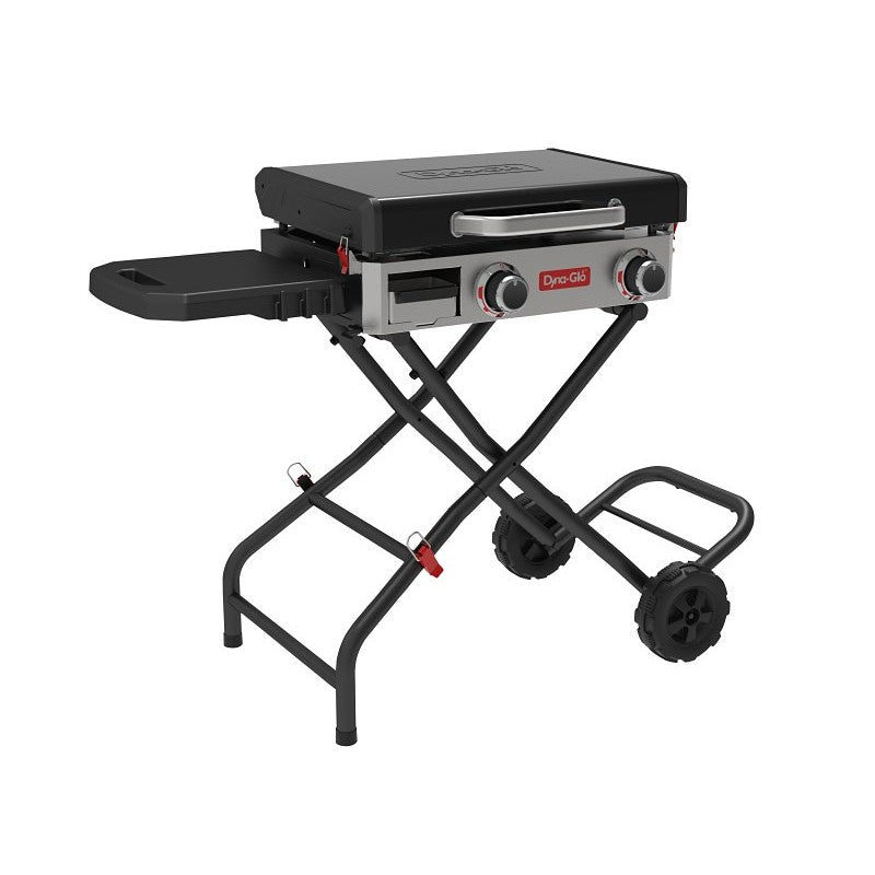 Dyna-Glo DGL350STTP Folding Griddle, 25,000 Btu, Liquid Propane, 2-Burner, Side Shelf Included: Yes