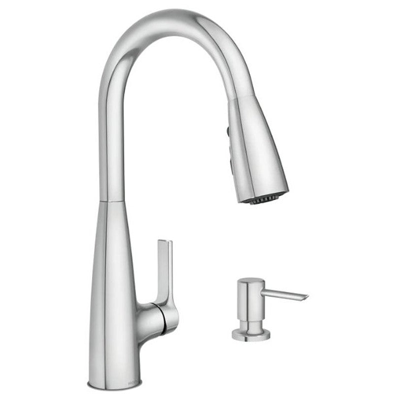Moen Haelyn 87627 Series 87627 Pull-Down Kitchen Faucet, 1.5 gpm, 1-Handle, 1, 2, 3, 4-Faucet Hole, Metal, Deck
