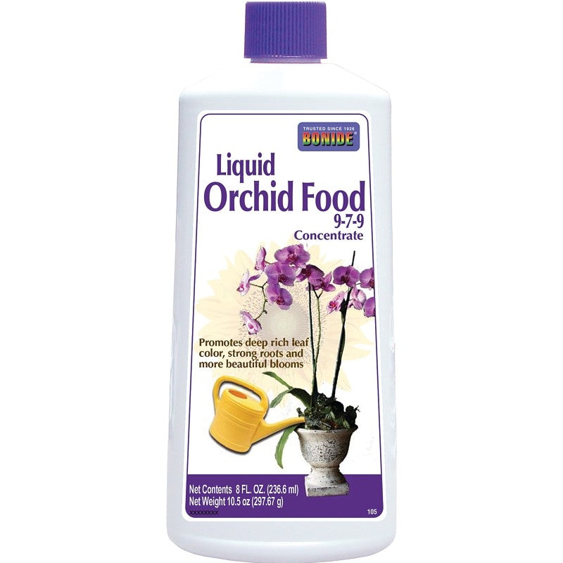 Bonide 105 Orchid Food, 8 oz Bottle, Liquid, 9-7-9 N-P-K Ratio