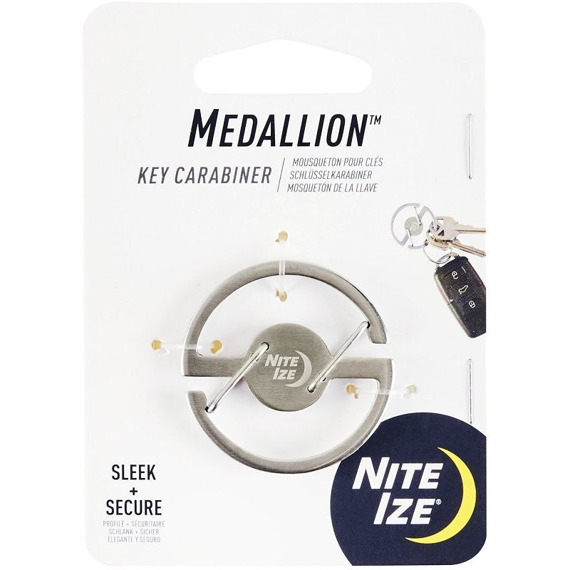 Nite Ize Medallion Series MKC-11-R3 Key Carabiner, Stainless Steel, Silver