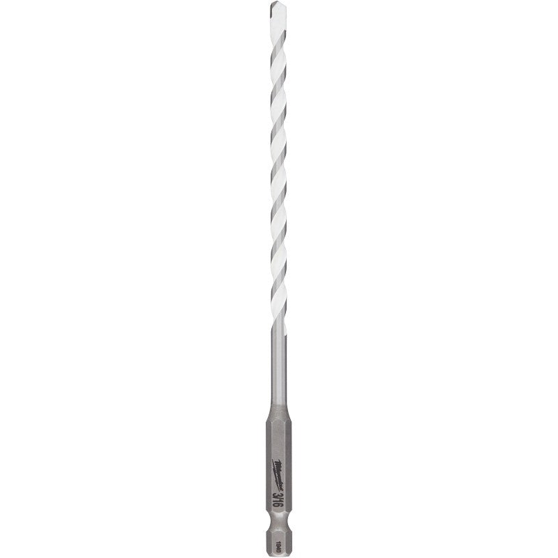 Milwaukee SHOCKWAVE 48-20-8884 Drill Bit, 3/16 in Dia, 6 in OAL, Multi-Material, Twist Flute, 1/4 in Dia Shank (Pack of 3)