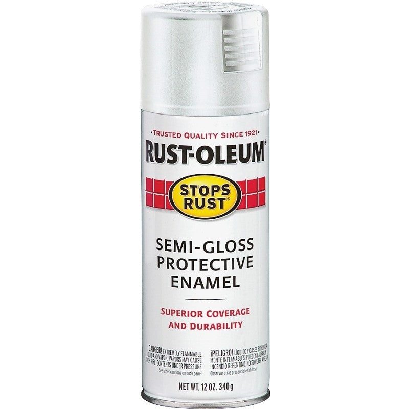 Rust-Oleum 7797830 Rust Preventative Spray Paint, Semi-Gloss, White, 12 oz, Can