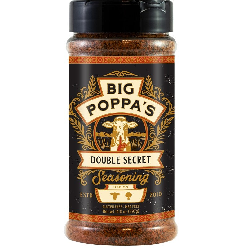 Big Poppa's OW86161-C BBQ Rub, Double Secret Steak, 14 oz Shaker
