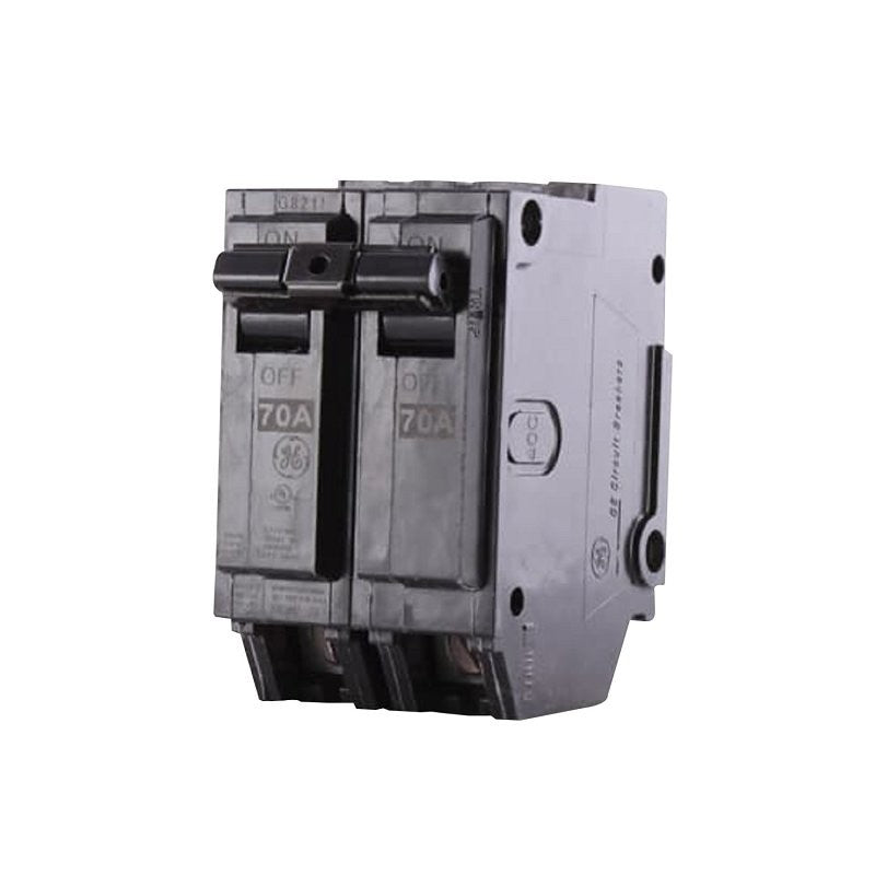 GE THQL2170 Feeder Circuit Breaker, Type THQL, 70 A, 2-Pole, 120/240 V, Non-Interchangeable Trip, Plug