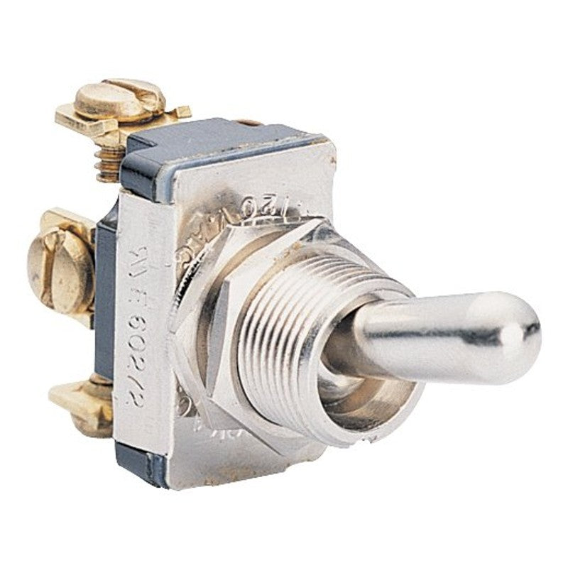 Calterm 41710 Toggle Switch, 15 A, 12 VDC, Screw Terminal, Metal Housing Material, Silver