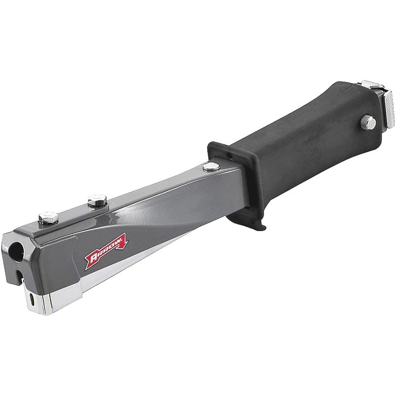 Arrow HT55 Slim Hammer Tacker, T50 Staple, 3/8 in W Crown, 1/4 to 3/8 in L Leg, Steel Staple