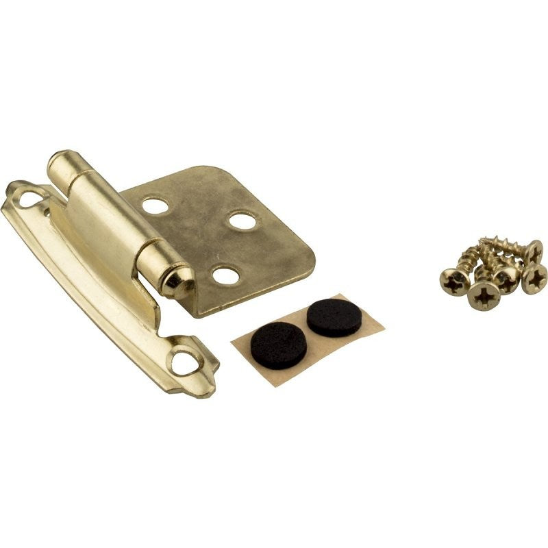 KasaWare KFHO-A-PB2 Hinge, Polished Brass, Self-Closing, Overlay Hinge, 2/PK