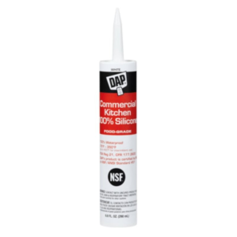 DAP 08656 Sealant, White, 24 hr Curing, -35 to 140 deg F, 9.8 fl-oz Cartridge