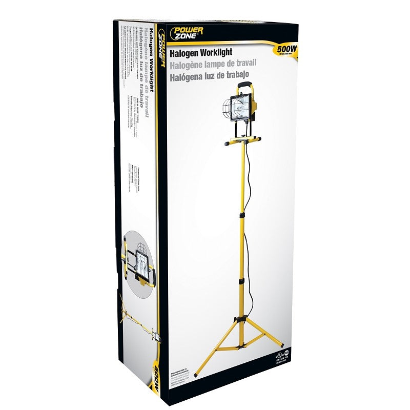 PowerZone ORHLT5006 Work Light, 1-Lamp, Halogen Lamp, 8000 Lumens, Yellow