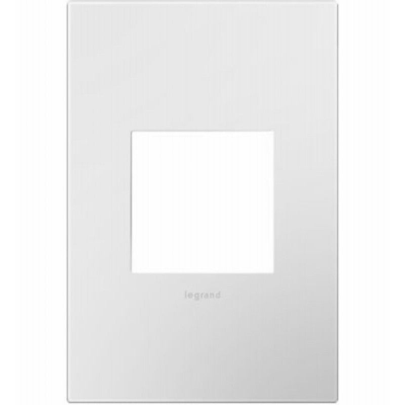Legrand adorne Series AWP1G2WH6 Wallplate, 5.13 in L, 3.45 in W, 1-Gang, Plastic, White