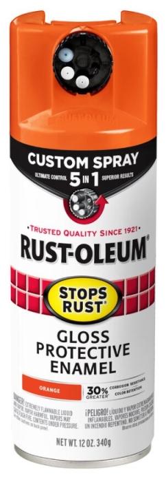 Rust-Oleum 376894 5-In-1 Enamel Paint, Gloss, Orange, 12 oz, Aerosol Can