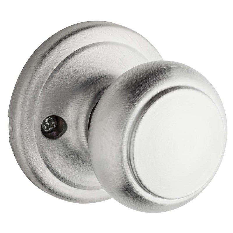 Weiser Troy Series GA12 T26D Dummy Door Knob, 2-1/16 in Dia Knob, Satin Chrome