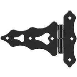 Western Style Heavy Duty T-Hinges 8 Inch Satin Black 2 Pack (POS)