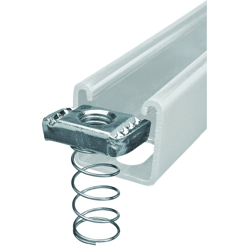 SuperStrut 100 Series ZA1001/4EG-10 Spring Nut, 1/4 in, Steel, Galvanized