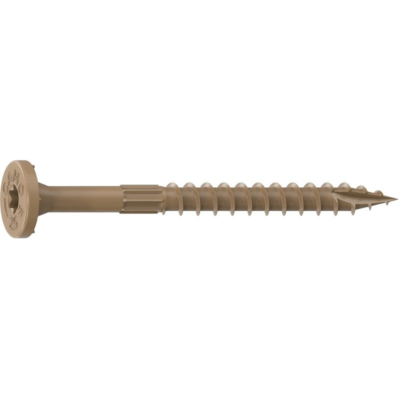 Camo 0355154 Framing Screw, 0.16 in Thread, 2-1/2 in L, Flat Head, Star Drive, Slash Point, PROTECH Ultra 4 Coated, 150