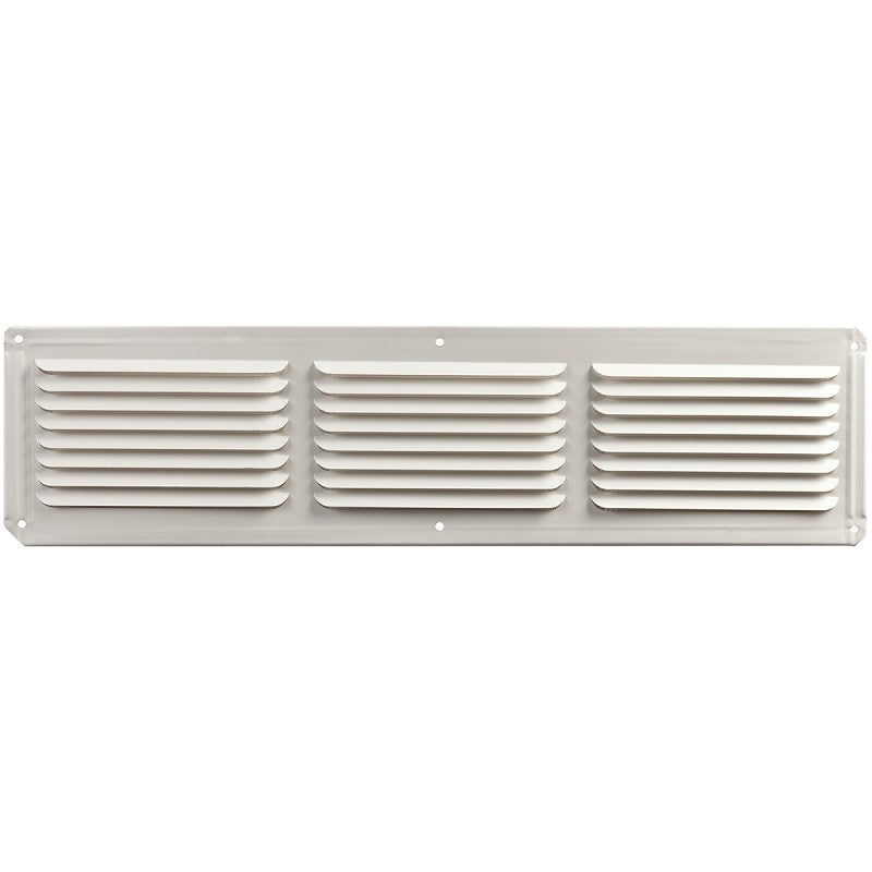 Master Flow EAC16X4W Undereave Vent, 4 in L, 16 in W, 26 sq-ft Net Free Ventilating Area, Aluminum, White (Pack of 36)