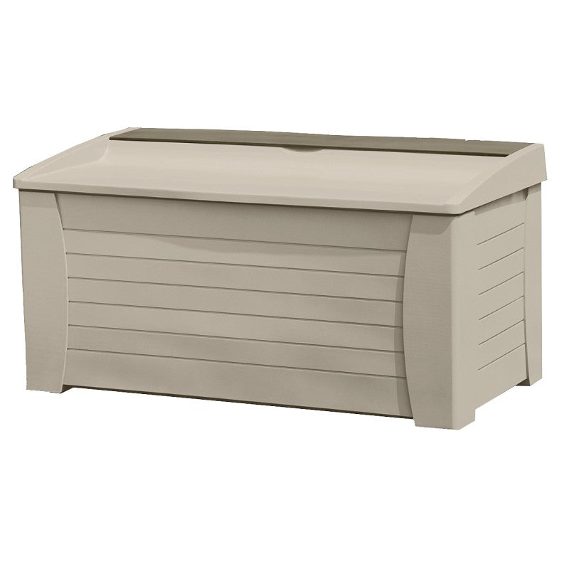 Suncast DB12000 Deck Box, 54-1/2 in W, 28 in D, 27 in H, Resin, Light Taupe
