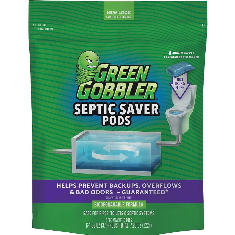 Green Gobbler GGSSEP Septic Saver Enzyme Pac, Powder, Tan, 12.77 oz
