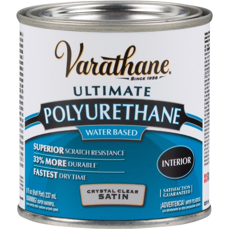 Varathane 200261H Polyurethane, Liquid, Crystal Clear, 0.5 pt, Can