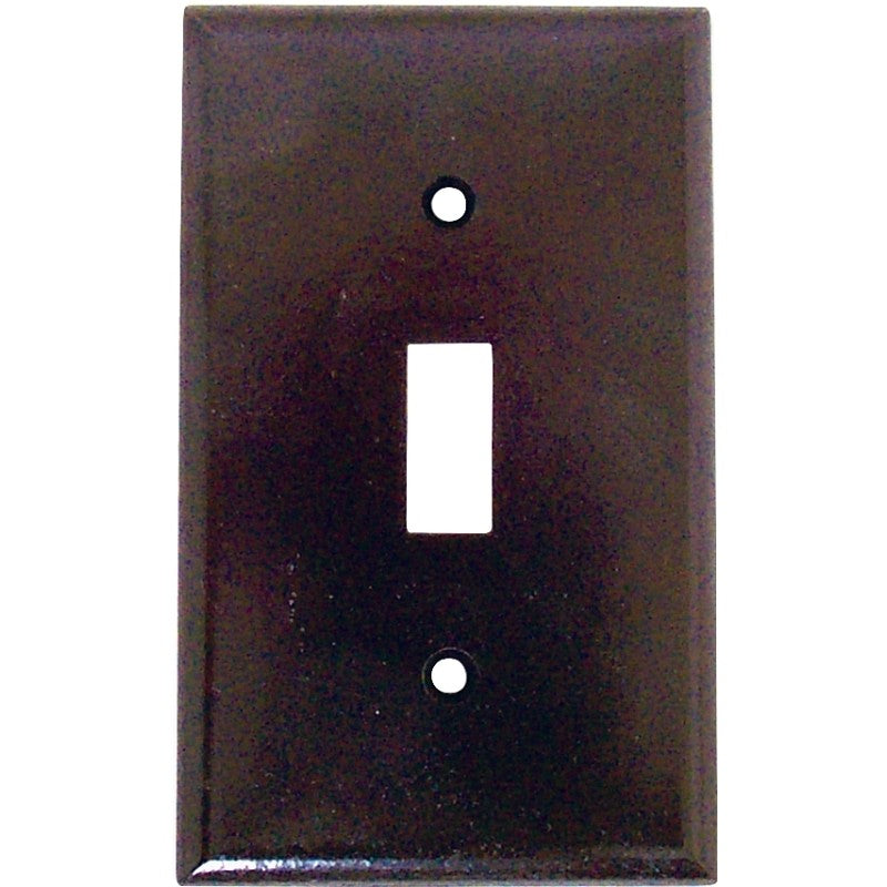 Eaton Wiring Devices 2134B-BOX Wallplate, Standard-Size, 4-1/2 in L, 2-3/4 in W, 1-Gang, Thermoset, Brown, High-Gloss (Pack of 25)