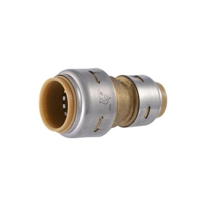 SharkBite Max UR058A Reducing Pipe Coupling, 1/2 in PTC x 3/4 in PTC, Brass, 250 psi Pressure